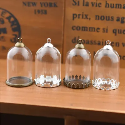 5 stücke 30*20mm Hohl Rohr Glas Flasche Globus Einstellung Basis Perlen Kappe Glas Anhänger Schmuck