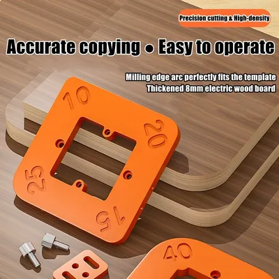 Woodworking Router Corner Radius Templates Jig R10 to R50 Routing Curved Corners Milling Circular Radian Hardness ABS Tool
