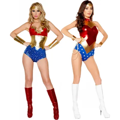 Karneval Party Halloween sexy Wunder Frauen Kostüm Fantasie Kostüm Liga Superheld Superhelden Image