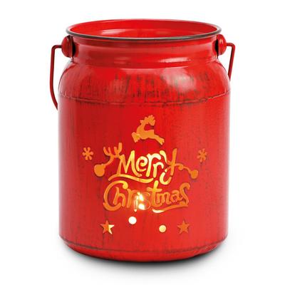 Laterne Windlicht Merry Christmas rot Image