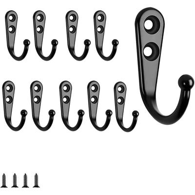 Jn.songs - 10 Stück Garderoben Haken Wandhaken, Haken Kleider mit 2 Schrauben, Garderobenhaken für Image