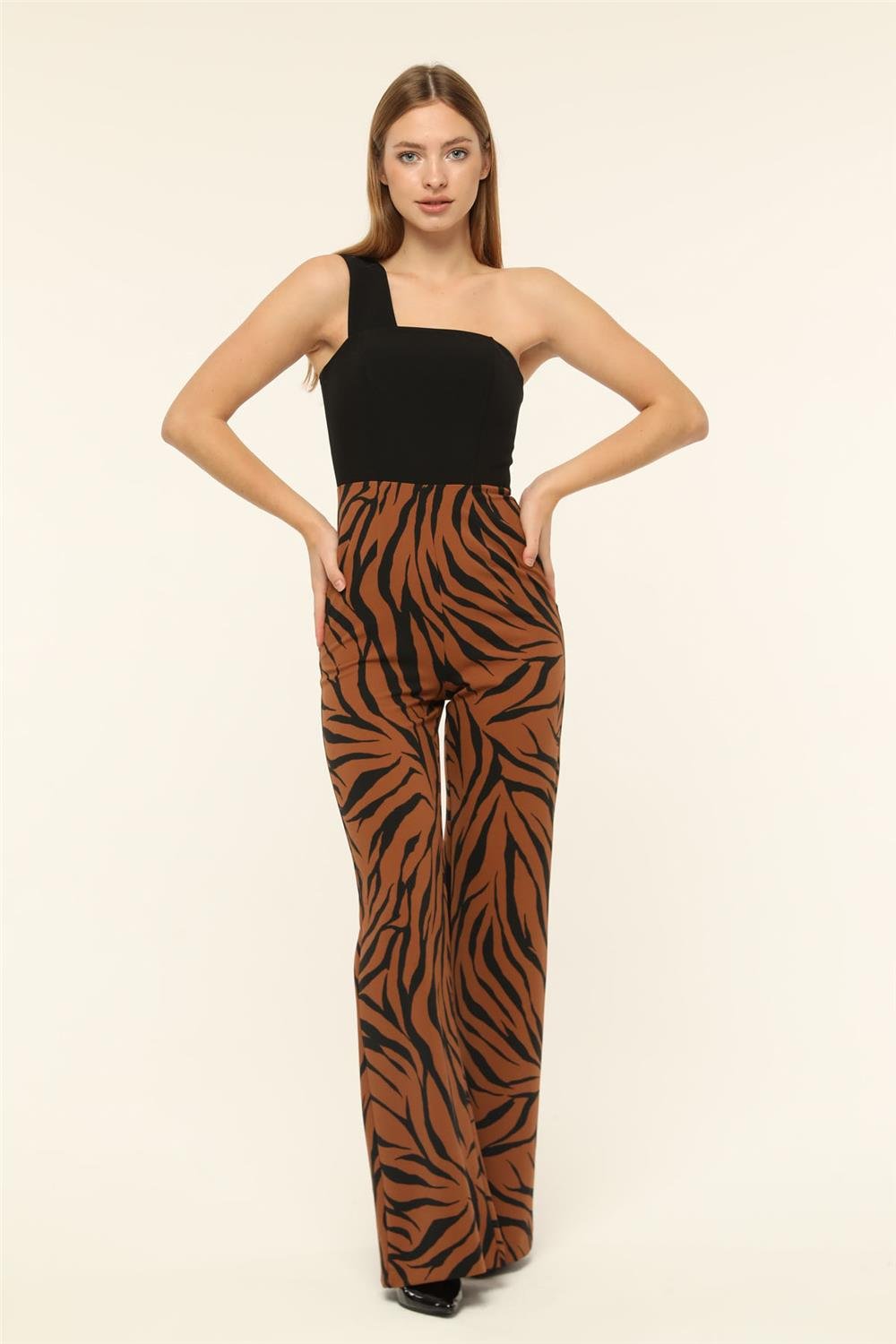 Zebra-Print Jumpsuit Image