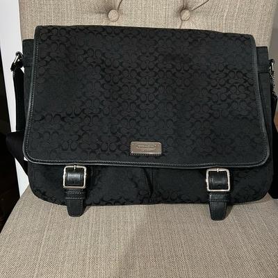 Coach Bags | Coach Bag Laptop Bag In Very Good Condition. Would Be A Great Diaper Bag Too! | Color: Black/Silver | Size: 15” X 13” X 4.5”