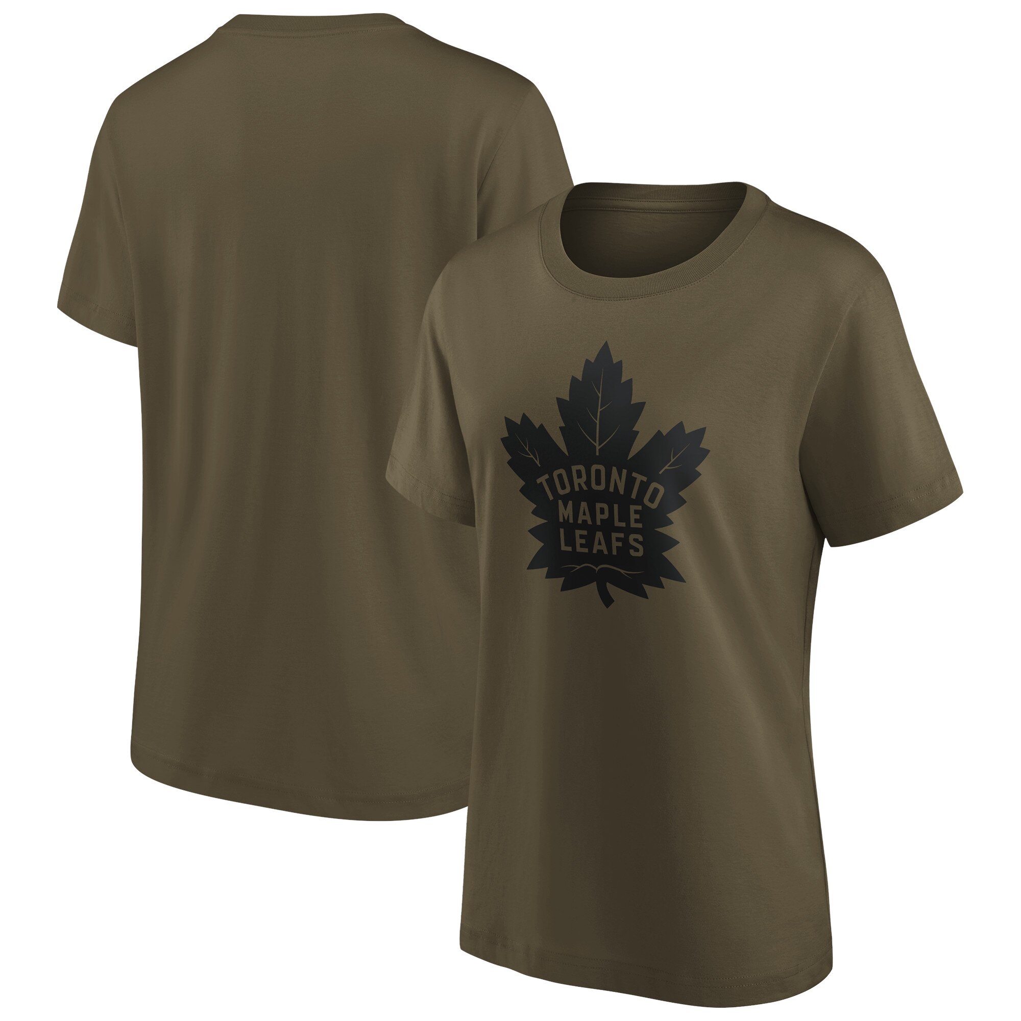 Toronto Maple Leafs Fanatics Branded Iconic Preferred Logo Grafik T-Shirt - Khaki - Damen Image