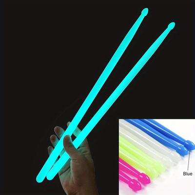TEMU 5a Fluorescent Drumsticks Rack Drums Drum Sticks Jazz Drum Stage Colorful Nylon Luminous Drum Sticks Beginner Drummers Gift