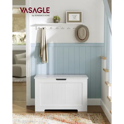 VASAGLE Storage Chest, Storage Bench with 2 Safety Hinges, Shoe Storage Bench, 40 x 76 x 48 cm, for Hallway, Living Room