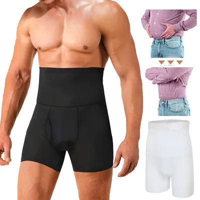 Männer Hohe Taille Bauch-steuer Body Shaper Plus Größe Shapewear Shorts Abnehmen Taille Trainer Gestaltung Höschen Kompression Unterwäsche Image