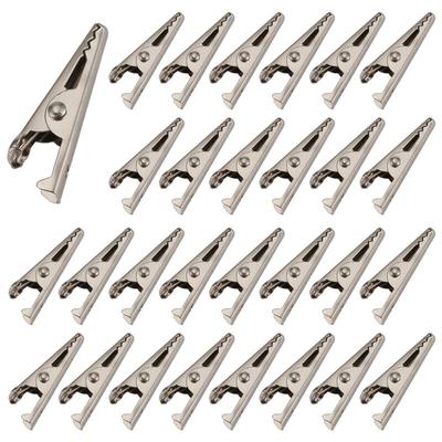 Tlily - 100PCS 1.06 / 27Mm Mini Metall Krokodilklemmen, Krokodilklemmen Silberfarbene Vernickelte Image