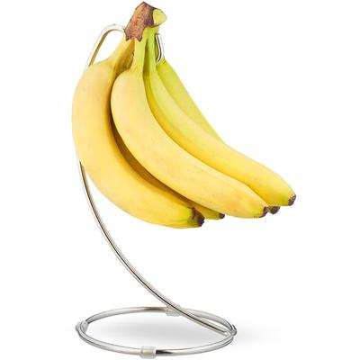 Bananenhalter mit rundem Standfuß, Bananenhaken, Obstaufbewahrung, Bananen, Trauben, verchromtes