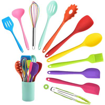 Küchenhelfer Set, 12 teilig Silikon Kochutensilien Kochgeschirr, Hitzebeständiger Kochbesteck Set Image