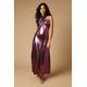 Oasis Womens Petite Occasion Metallic Twist Neck Midaxi Dress - Pink - Size 14 UK | Oasis Sale | Discount Designer Brands