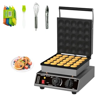 25PCS Commercial Mini Dutch Pancake Maker, Stainless Steel Mini Pancakes Maker Machine 1750W