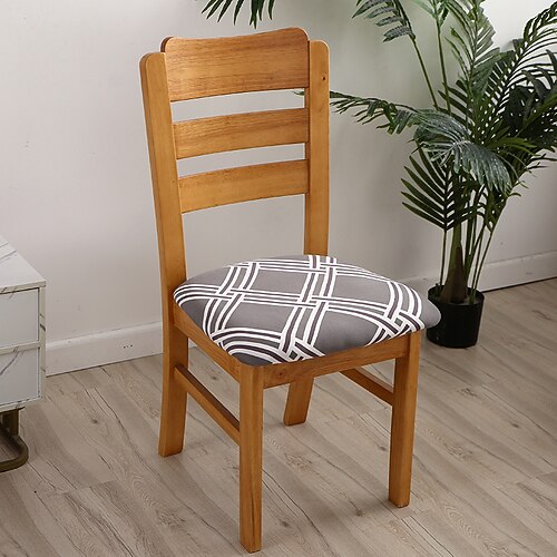 Stuhlsitzbezug dehnbarer und strapazierfähiger Schonbezug Stuhlhussen, ideal zum Schutz und Auffrischen von Stuhlsitzen, verleiht Esszimmer-, Büro- oder Wohnzimmerstühlen Komfort und Stil Image