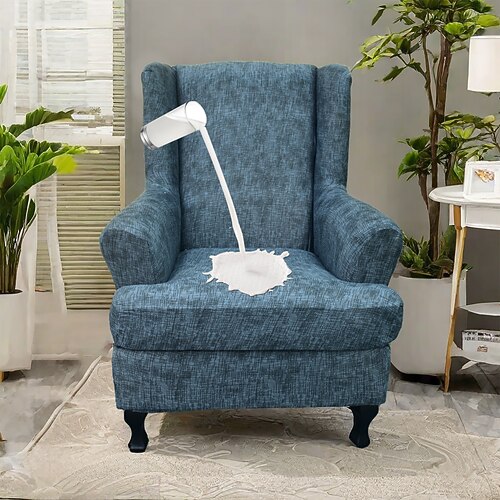 Ohrensesselbezug mit Blumenmuster, dehnbarer und strapazierfähiger Schonbezug mit elegantem Blumenmuster, perfekt zum Schutz und zur Verschönerung Ihres Ohrensessels, ideal für eine stilvolle und Image