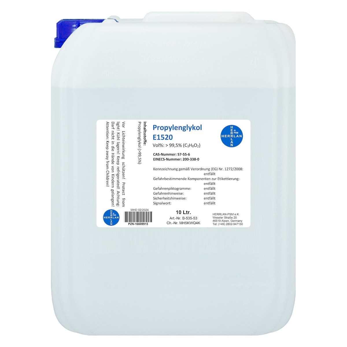 10000 ml Propylenglykol 99,5% - Pur PG I HERRLAN-Qualität I Made in Germany Image