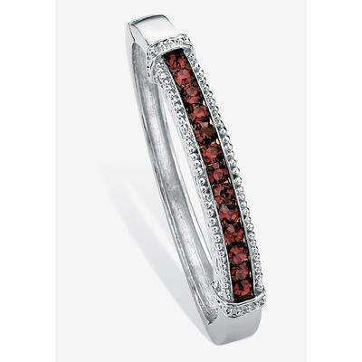 Women's Round Birthstone Bangle Bracelet In Silvertone Jewelry by PalmBeach Jewelry in January