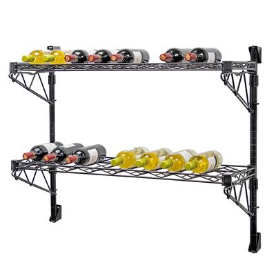 Quantum Food Service WC34-1436WBK-2 Commercial Wine Shelf w/ 18 Bottle Capacity, Black