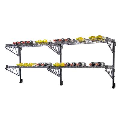 Quantum Food Service WC34-1448WBK-4 Commercial Wine Shelf w/ 48 Bottle Capacity, Black
