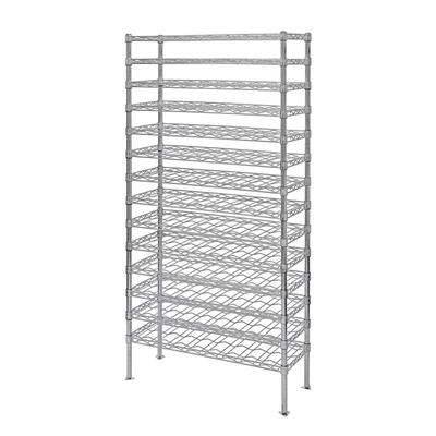 Quantum Food Service WR74-1448WSC 74"H Commercial Wine Rack w/ 168 Bottle Capacity, Chrome, Silver