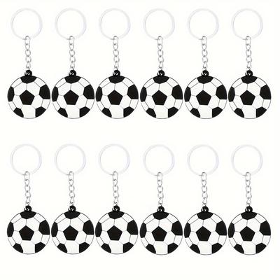 TEMU 12pcs Soccer Keychains - Birthday Party Favors, Football-themed Decorations & Backpack Charms Image