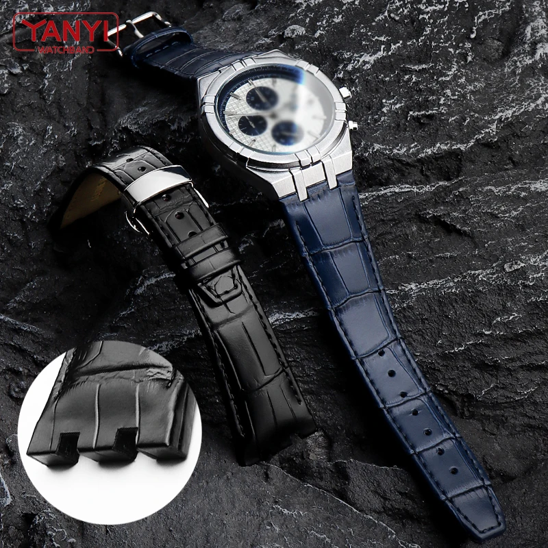 Aus echtem leder armband für MAURICE LACROIX AIKON Serie AI6038 AI6008 AI1018 armband kuh leder armband uhren band Image