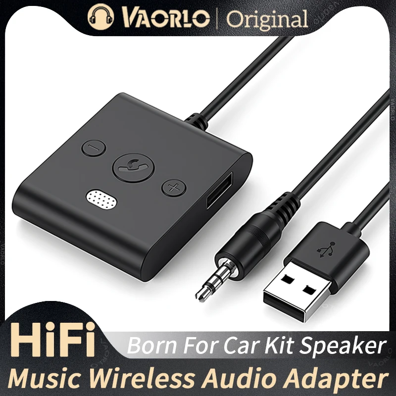 Bluetooth 5.4 Car Kit AUX Audio Receiver 3,5 MM USB U-Disk Stereo Wireless Audio Adapter mit Mikrofon Freisprechen Anruf Navigation Musik Image