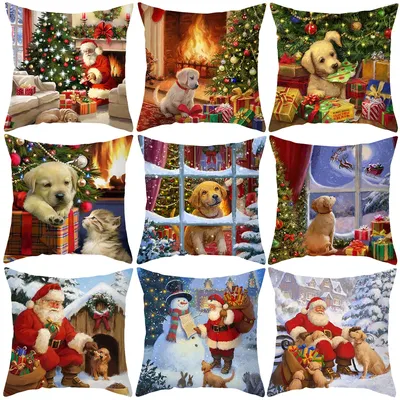 Weihnachten Santa Kissenbezug dekorative Kissenbezug Wurfkissenbezug Home Decor Image