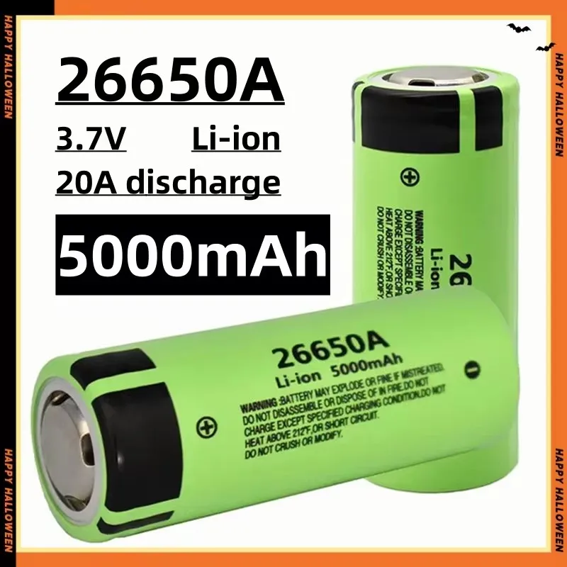 Neue 3,7 Batterie 5000 V mAh 20a Entladung Hochleistungs-Lithium-Ionen-Akku 26650-50a für Taschenlampe usw. Image