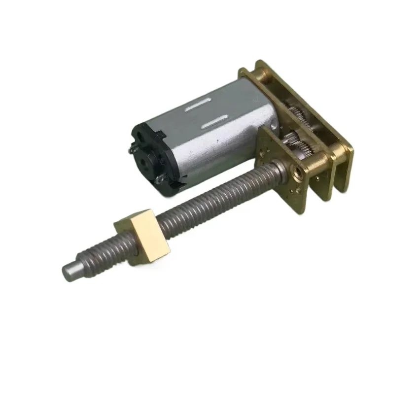 Micro N30 Metallgetriebe-Getriebemotor DC 1,5 V-6 V 145 U/min-600 U/min mit 35 mm M4-Gewinde, Flip-Ausgangswelle, 30 mm Linearantrieb. Image