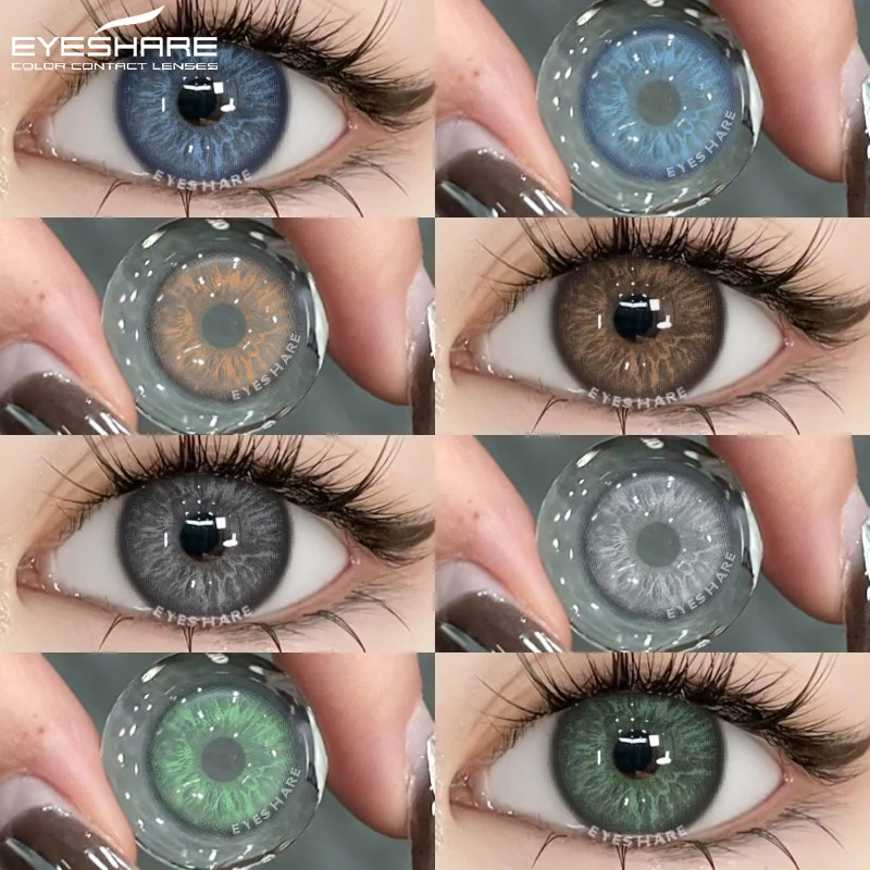 EYESHARE 1 Paar farbige Kontaktlinsen für Augen, hochwertige blaue Linsen, grüne Augenkontakte, kosmetische graue Pupillinse, braune Linsen Image