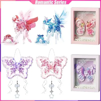 Schmetterling Bausteine Romantische Kristall Schuhe Desktop Dekoration Puzzle Montage Modell Image