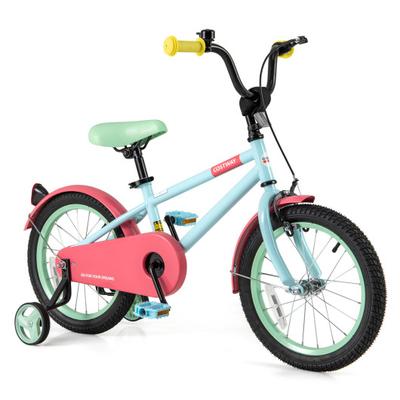 Costway Kids Bike with Adjustable Handlebar and Saddle Blue-16 inches