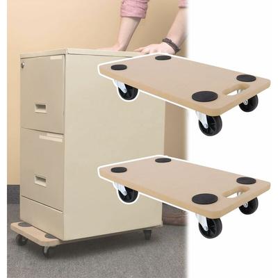 Rollbrett 2X Transportroller Brett 58 x 29 cm Möbeltransportrollen mit Anti-Rutsch Matte bis 200KG Image