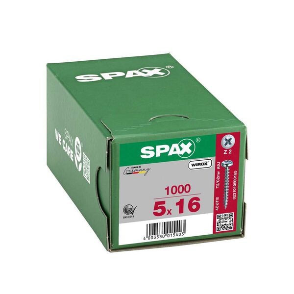 SPAX Universalschrauben Z2 Halbrundkopf WIROX 5 x 16 mm 1000 Stück Image