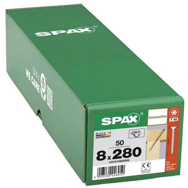 SPAX Holzbauschrauben T40 Senkkopf WIROX 8 x 280 mm 50 Stück Image