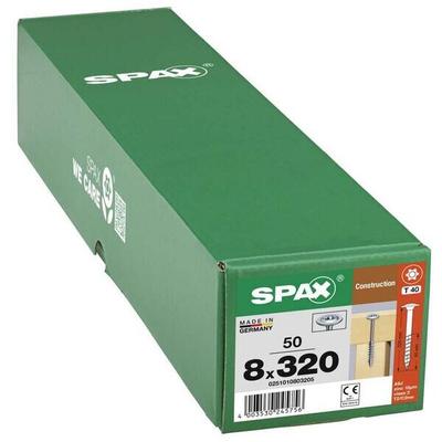 SPAX Holzbauschrauben T40 Tellerkopf WIROX 8 x 320 mm 50 Stück