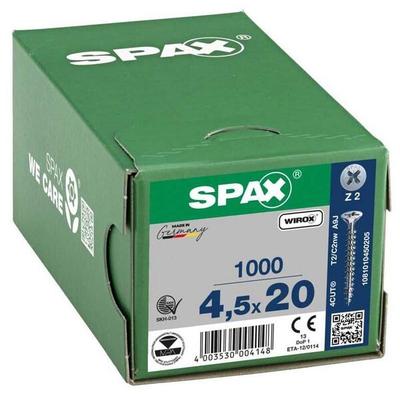SPAX Universalschrauben Z2 Senkkopf WIROX 4,5 x 20 mm 1000 Stück