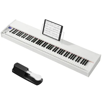 Sonart 88-Key Full Size Digital Piano Weighted Keyboard w/ Sustain Pedal White