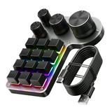 Programmable Macro Keyboard 12-Keys 4 Knob Gaming Keypad with USB Wired+BT Dual Mode Multi-Purpose Shortcut Custom Keypad for PC Desktop