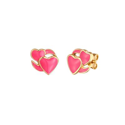 Elli Ohrstecker Emoji Herz 925 Sterling Silber goldfarben Damen Image