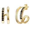 Lulu & Jane - Creolen aus Messing in Gelbgold mit Zirkonia 1 ct Damen (34.99 € / 1 ct)