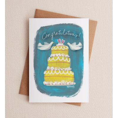 1-800-Flowers Everyday Gift Delivery Cake & Doves Wedding Greeting Card
