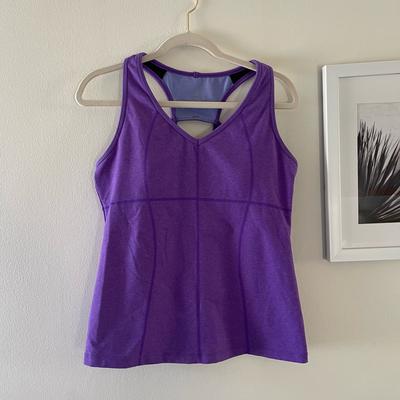 Athleta Tops | Athleta Womens Equator Yoga Tank Top Cutout Racerback Purple | Color: Purple | Size: L