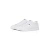 Sneaker TOMMY HILFIGER "ICON COURT LTH FLAG ESS", Herren, Gr. 44, weiß, Leder, Lederimitat, sportlich, Schuhe, Freizeitschuh, Halbschuh, Schnürschuh mit kleiner Logoflagge