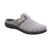 Pantoffel ROHDE "BARI", Damen, Gr. 42, grau (grau, meliert), Filz, klassisch, Schuhe, Hausschuh, Clog mit Klettverschluss-Riemchen