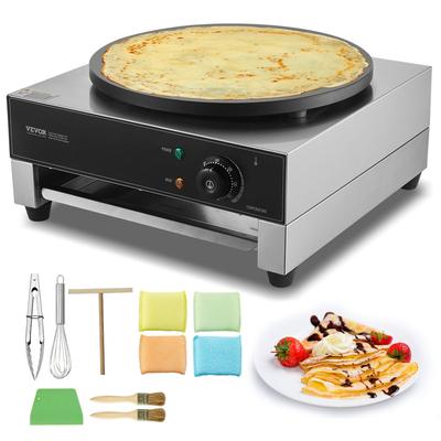 Electric Crepe Maker, Commercial Crepe Machine, Flat Plate Crepe Griddle Desktop Circular Cereals Pancake Stove
