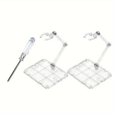 TEMU 2/5/10 Pcs Action Figure Stand, Action Figure Display Holder Base Doll Model Support Stand Compatible With Hg Rg Sd Shf Gundam 1/144 Toy Clear, With Screwdriver