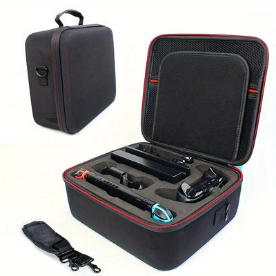 TEMU Eva Hard Shell Carrying Case For For Switch Oled & Accessories - Portable, Protective Travel Storage Bag With Shoulder Strap, Multi-compartment Organizer, And Handle