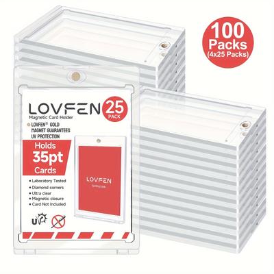 TEMU 50 Packs Magnetic Card Holder - Protective Sleeves With Hard Plastic Construction, 35pt Thick Card Case Protector For Baseball, And Trading Cards, Perfect Christmas And Halloween Gifts