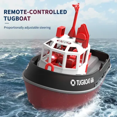 NEUE 686 RC Boot 2,4G 1/72 Leistungsstarke Dual Motor Elektrische Boot Long Range Drahtlose Fernbedienung Schlepper Modell Spielzeug für Jungen Geschenk
